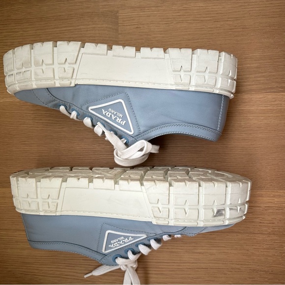 PRADA Women's Gabardine Wheel Platform 'Light Blue' size 40 - Picture 2 of 7